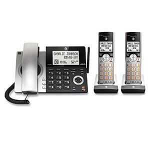 AT&T 2 Handset Corded/Cordless Phone for Home Long Range Call Blocking